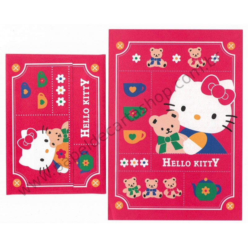 Ano 1995. Conjunto de Papel de Carta Hello Kitty CVM (Vintage) Sanrio