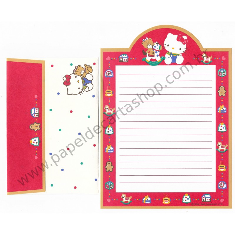 Ano 1986. Conjunto de Papel de Carta Hello Kitty Vintage Toys Sanrio