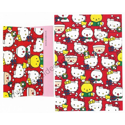 Ano 1990. Conjunto de Papel de Carta Hello Kitty Christmas Sanrio