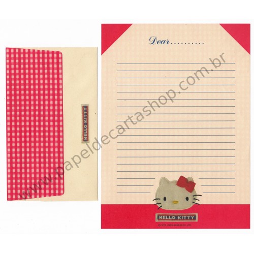 Ano 1985. Conjunto de Papel de Carta Hello Kitty Craft Sanrio