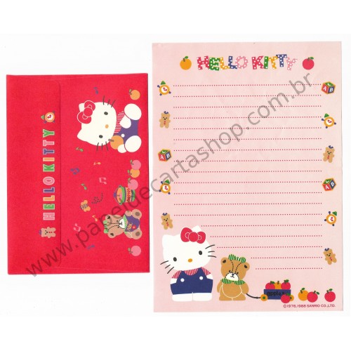 Ano 1988. Conjunto de Papel de Carta Hello Kitty CVM Sanrio