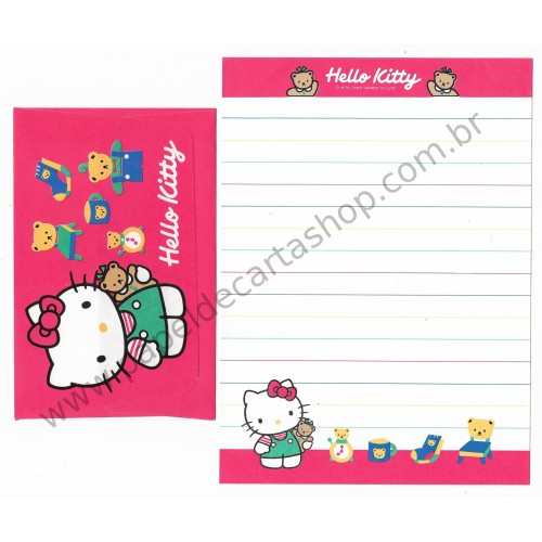 Ano 1989. Conjunto de Papel de Carta Hello Kitty Sanrio