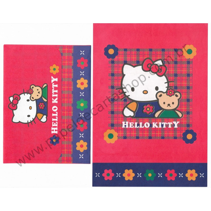 Ano 1995. Conjunto de Papel de Carta Hello Kitty Flower G Sanrio