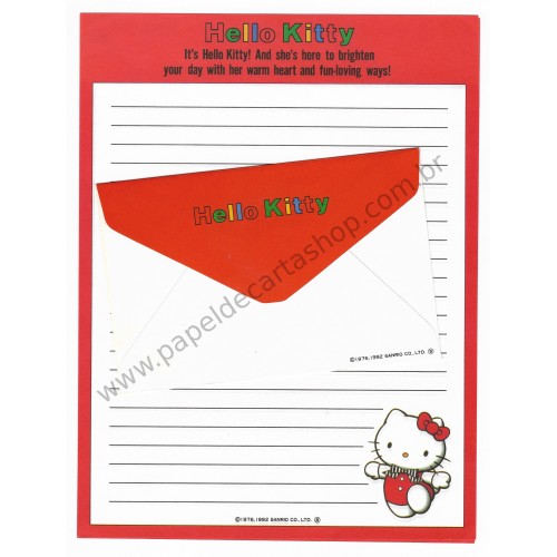 Ano 1992. Conjunto de Papel de Carta Hello Kitty Tie Sanrio