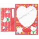 Ano 1994. Conjunto de Papel de Carta Hello Kitty Hearts Flowers Sanrio