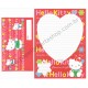 Ano 1994. Conjunto de Papel de Carta Hello Kitty Hearts Flowers Sanrio
