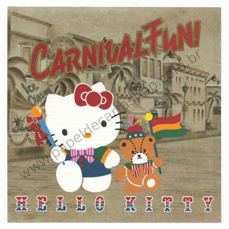 Ano 1988. Conjunto de Papel de Carta Hello Kitty Carnival Fun Sanrio