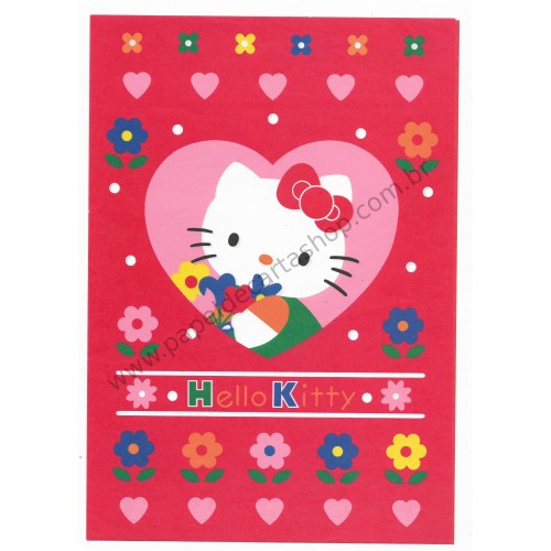 Ano 1997. Conjunto de Papel de Carta Hello Kitty Flower CVM Sanrio