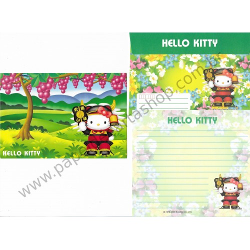 Ano 2003. Conjunto de Papel de Carta Hello Kitty YAMANASHI II Sanrio