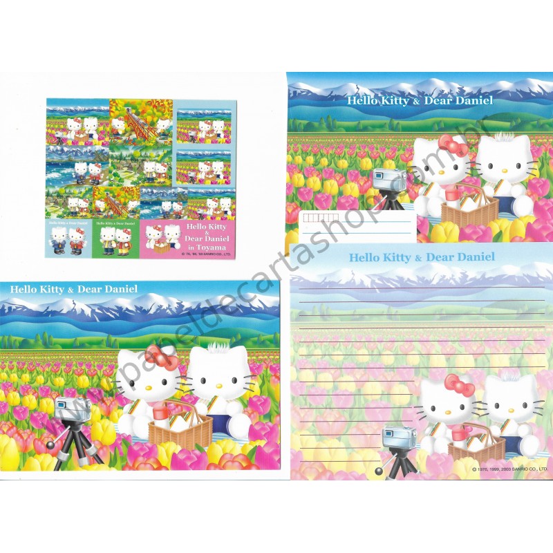 Ano 2003. Conjunto de Papel de Carta Hello Kitty TOYAMA I Sanrio