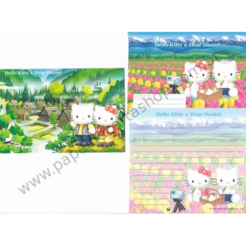 Ano 2003. Conjunto de Papel de Carta Hello Kitty TOYAMA II Sanrio