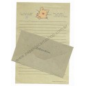 Ano 1985. Conjunto de Papel de Carta Zashikibuta Antigo (Vintage) Sanrio Japão