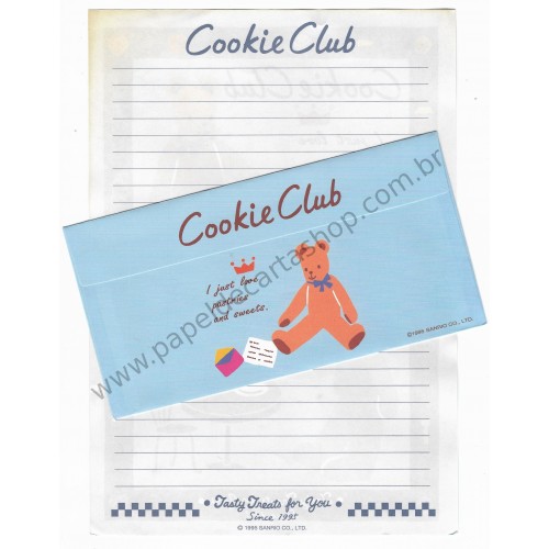 Ano 1995. Conjunto de Papel de Carta Cookie Club Vintage Sanrio