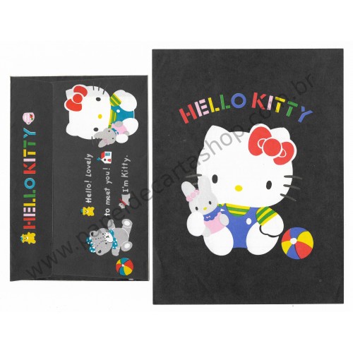 Conjunto de Papel de Carta Antigo Hello Kitty Black