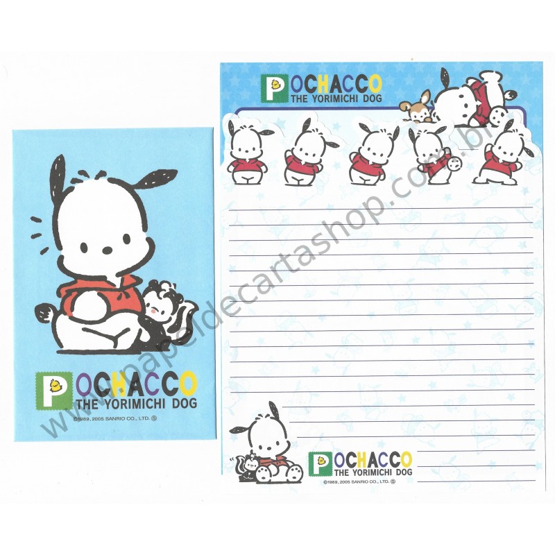 Ano 2005. Conjunto de Papel de Carta Pochacco CAZ Sanrio