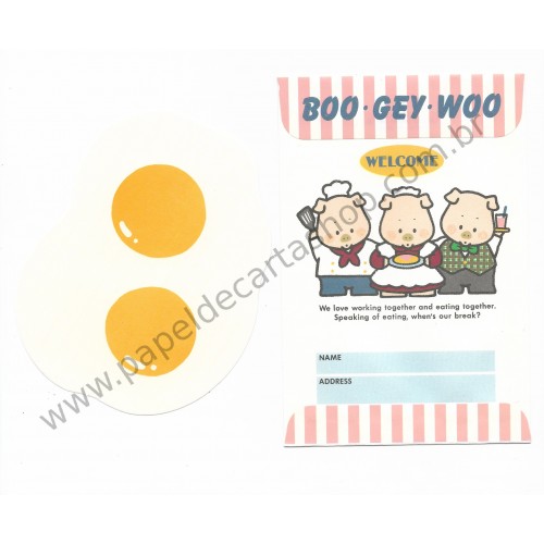 Ano 1984. Conjunto de Papel de Carta Antigo BOO GEY WOO Sanrio