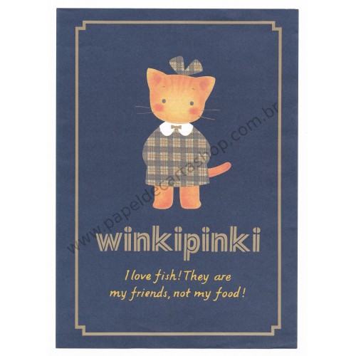 Ano 1992. Conjunto de Papel de Carta Winkipinki Antigo MM (Vintage) Sanrio