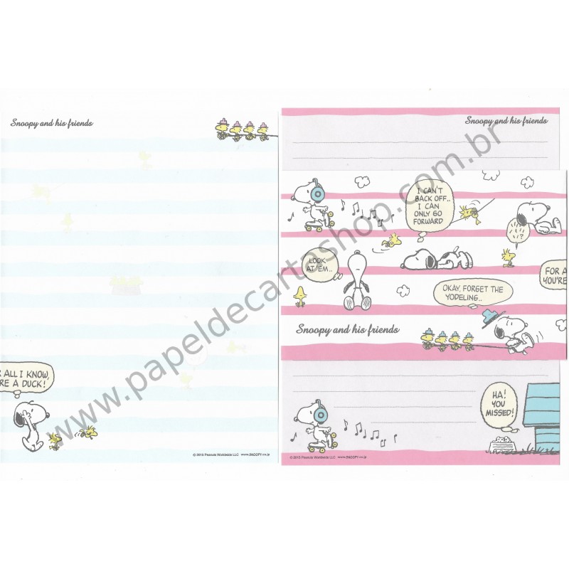 Kit 2 Conjuntos de Papel de Carta Snoopy RAZ Peanuts 2015