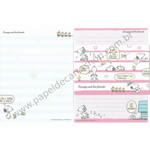 Kit 2 Conjuntos de Papel de Carta Snoopy RAZ Peanuts 2015