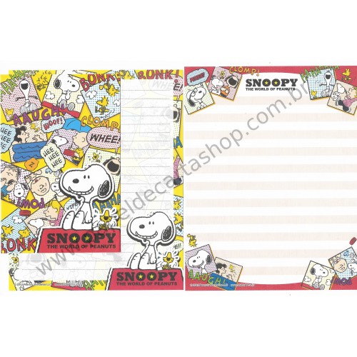 Kit 2 Conjuntos de Papéis de Carta Snoopy POW - Peanuts Japão 2012