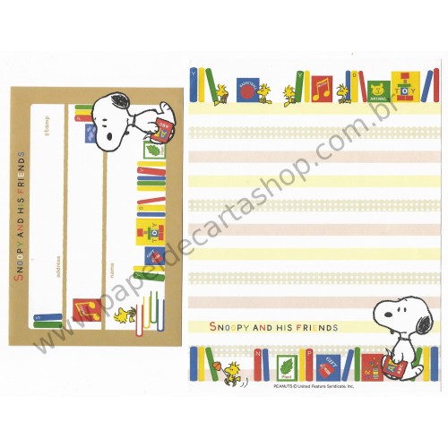 Conjunto de Papel de Carta Snoopy Library Peanuts