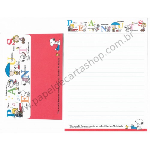 Conjunto de Papel de Carta Snoopy CVM Antigo (Vintage) - Peanuts