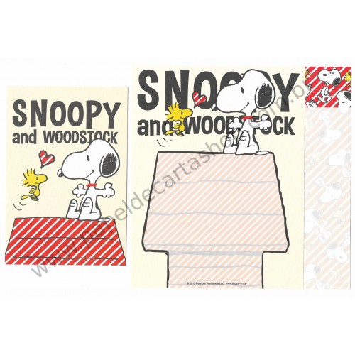Conjunto de Papel de Carta Snoopy and Woodstock (CVM) - Peanuts