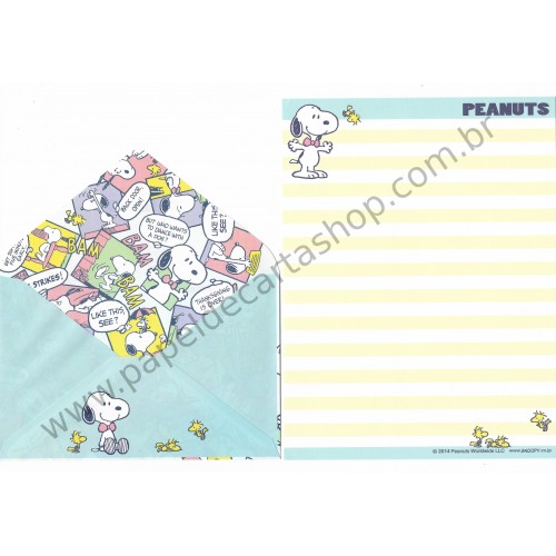 Conjunto de Papel de Carta Snoopy BAM CAZ - Peanuts Japão 2014