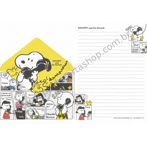Conjunto de Papel de Carta Snoopy RING CAM - Peanuts Japão 2014