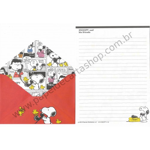 Conjunto de Papel de Carta Snoopy RING CVM - Peanuts Japão 2014