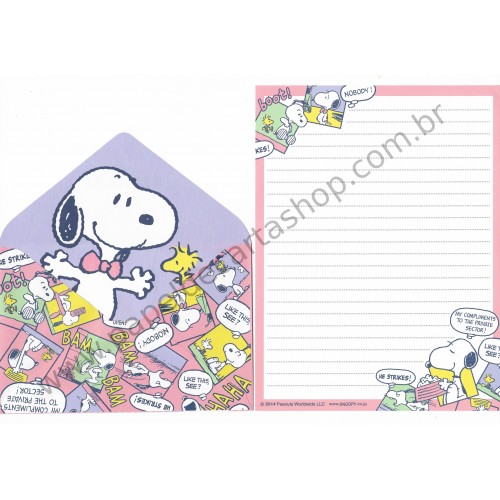 Conjunto de Papel de Carta Snoopy BAM CLL - Peanuts Japão 2014