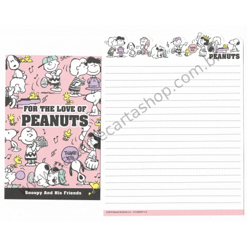 Kit 2 Conjuntos de Papel de Carta For the Love of Peanuts - Peanuts Japão 2013