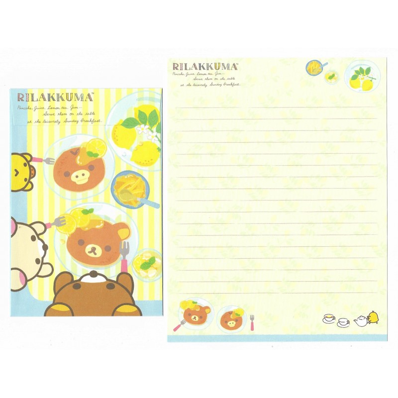 Conjunto de Papel de Carta Importado Rilakkuma Fresh Lemon 1 - San-X