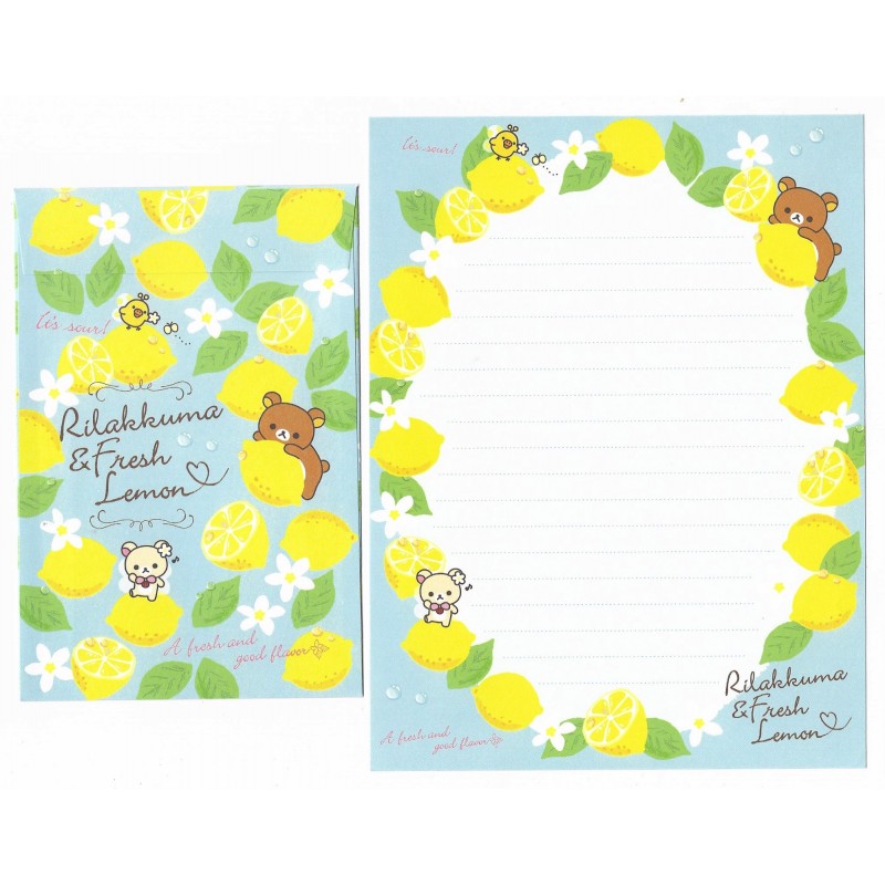 Conjunto de Papel de Carta Importado Rilakkuma Fresh Lemon 2 - San-X