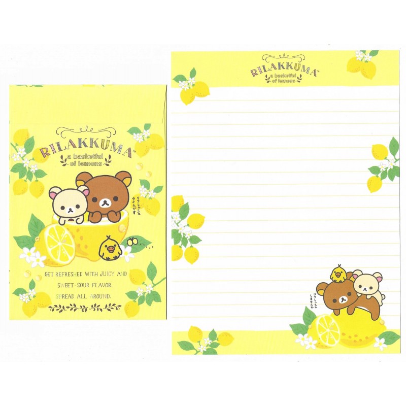 Conjunto de Papel de Carta Importado Rilakkuma Fresh Lemon 3 - San-X