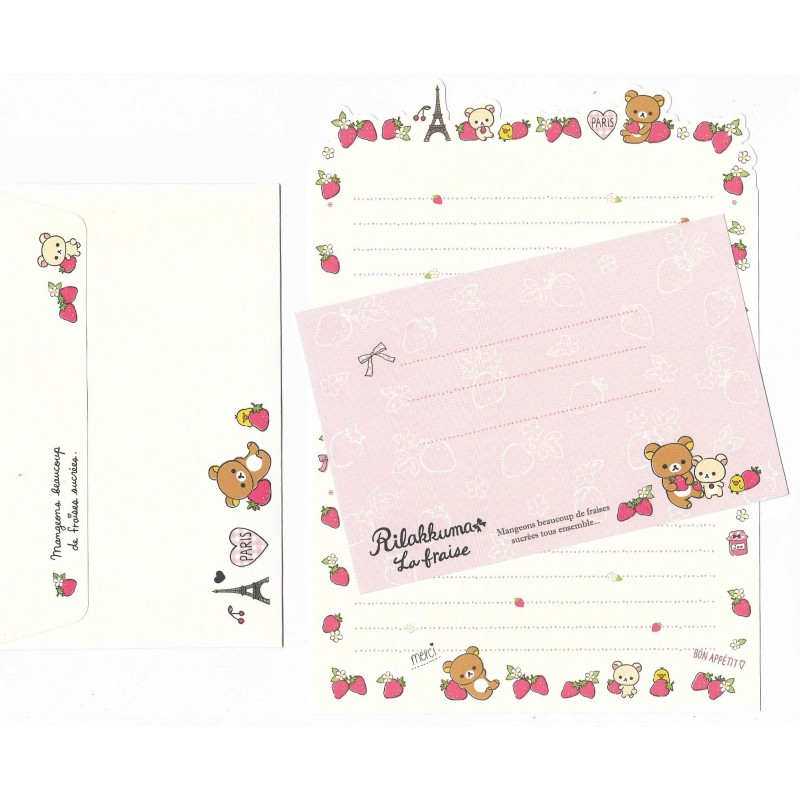 Conjunto de Papel de Carta Importado Rilakkuma Paris - San-X