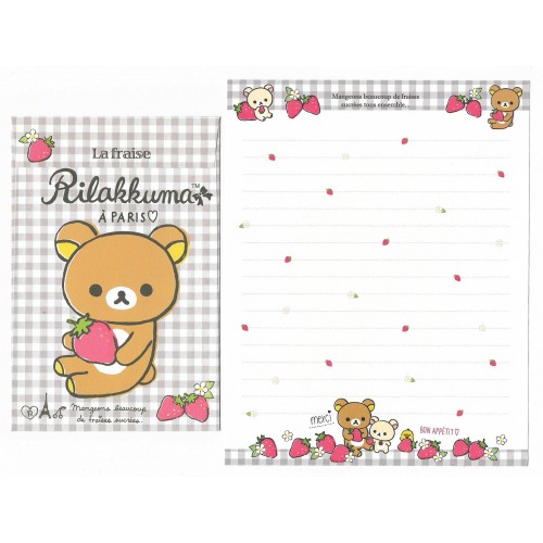 Kit 4 Conjuntos de Papel de Carta Rilakkuma La Fraise - San-X