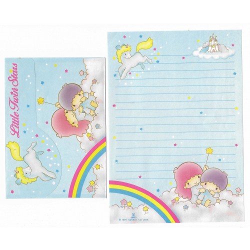 Conjunto de Papel de Carta Antigo Little Twin Stars Arco-Iris Sanrio Soft Paper