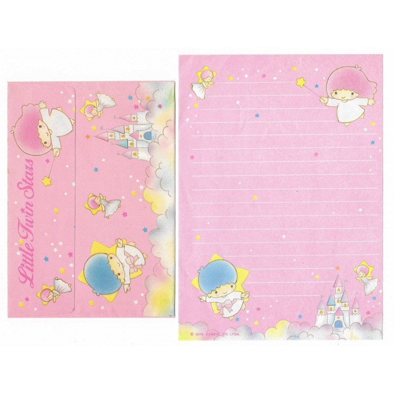 Conjunto de Papel de Carta Antigo Little Twin Stars Castelo I Sanrio Soft Paper