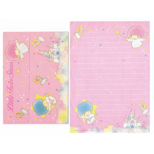 Conjunto de Papel de Carta Antigo Little Twin Stars Castelo I Sanrio Soft Paper