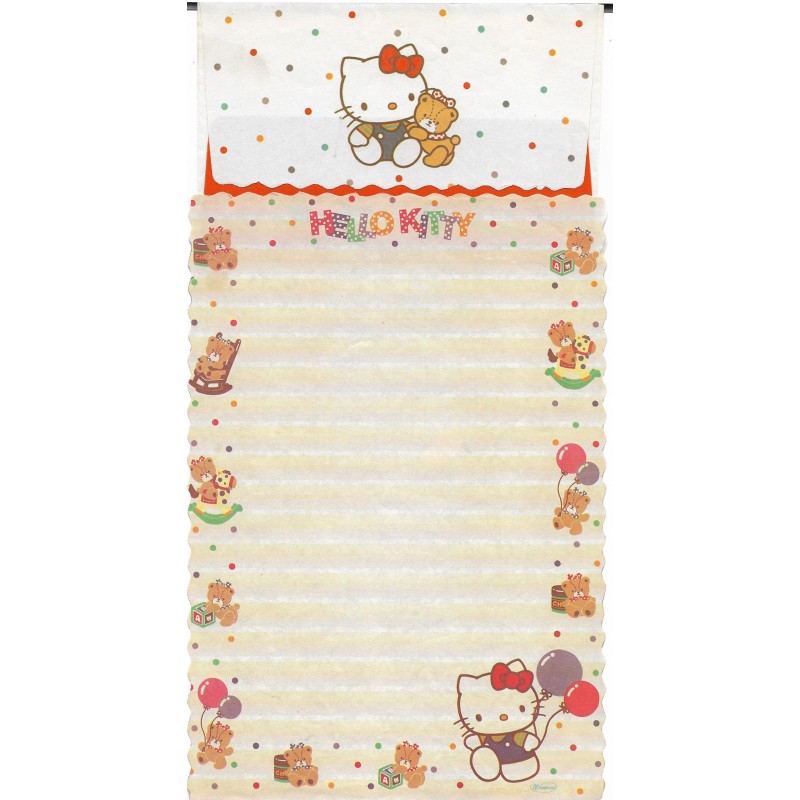 Conjunto de Papel de Carta Antigo Hello Kitty Bear