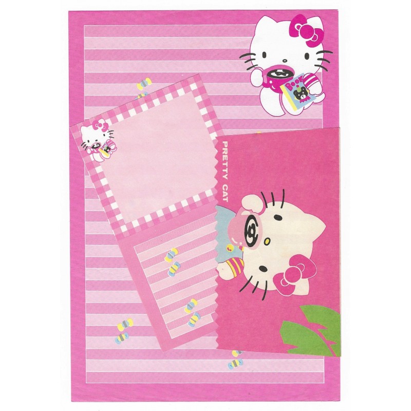 Conjunto de Papel de Carta Antigo Hello Kitty (Rosa)