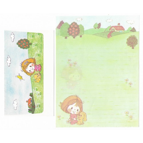 Conjunto de Papel de Carta Antigo Button Nose