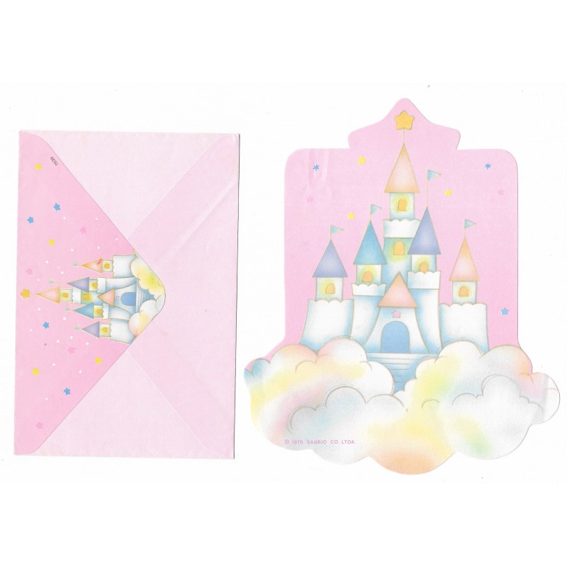 Conjunto de Papel de Carta Antigo Little Twin Stars Castelo II Sanrio Soft Paper