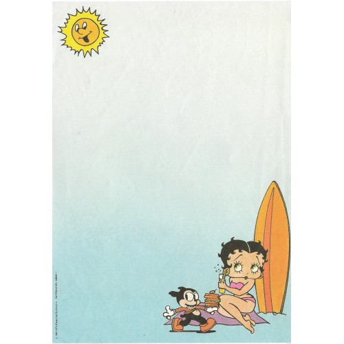 Ano 1987. Papel de Carta Antigo Betty Boop