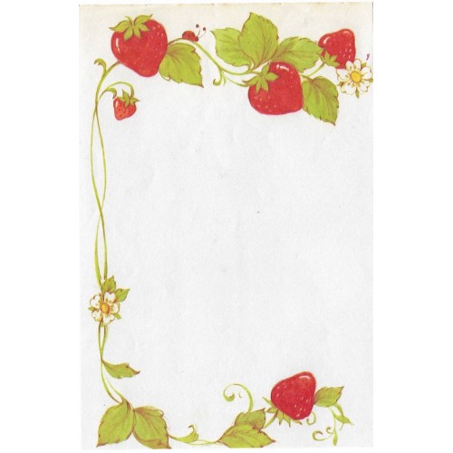 Mini Papel de Carta Antigo Morangos