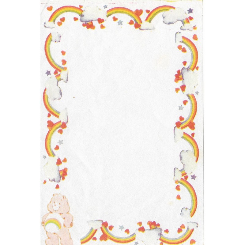 Mini Papel de Carta Antigo Ursinhos Carinhosos Arco-Iris