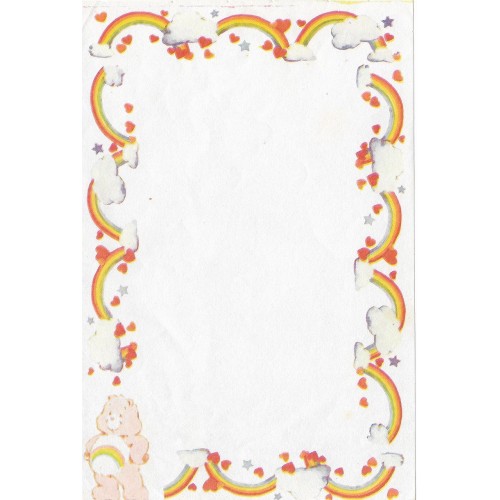 Mini Papel de Carta Antigo Ursinhos Carinhosos Arco-Iris