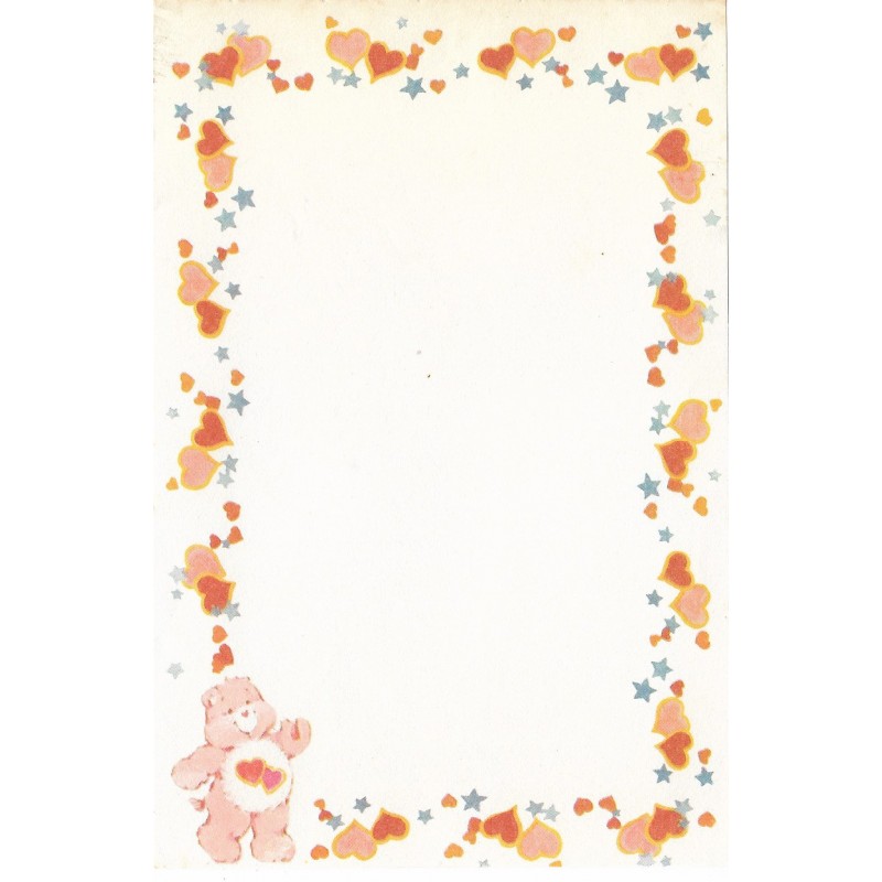 Mini Papel de Carta Antigo Ursinhos Carinhosos Corações