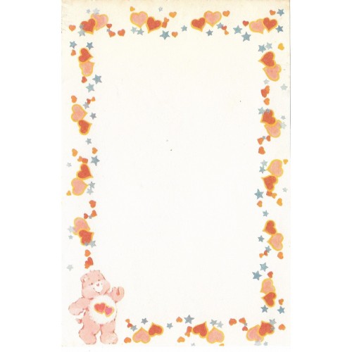 Mini Papel de Carta Antigo Ursinhos Carinhosos Corações